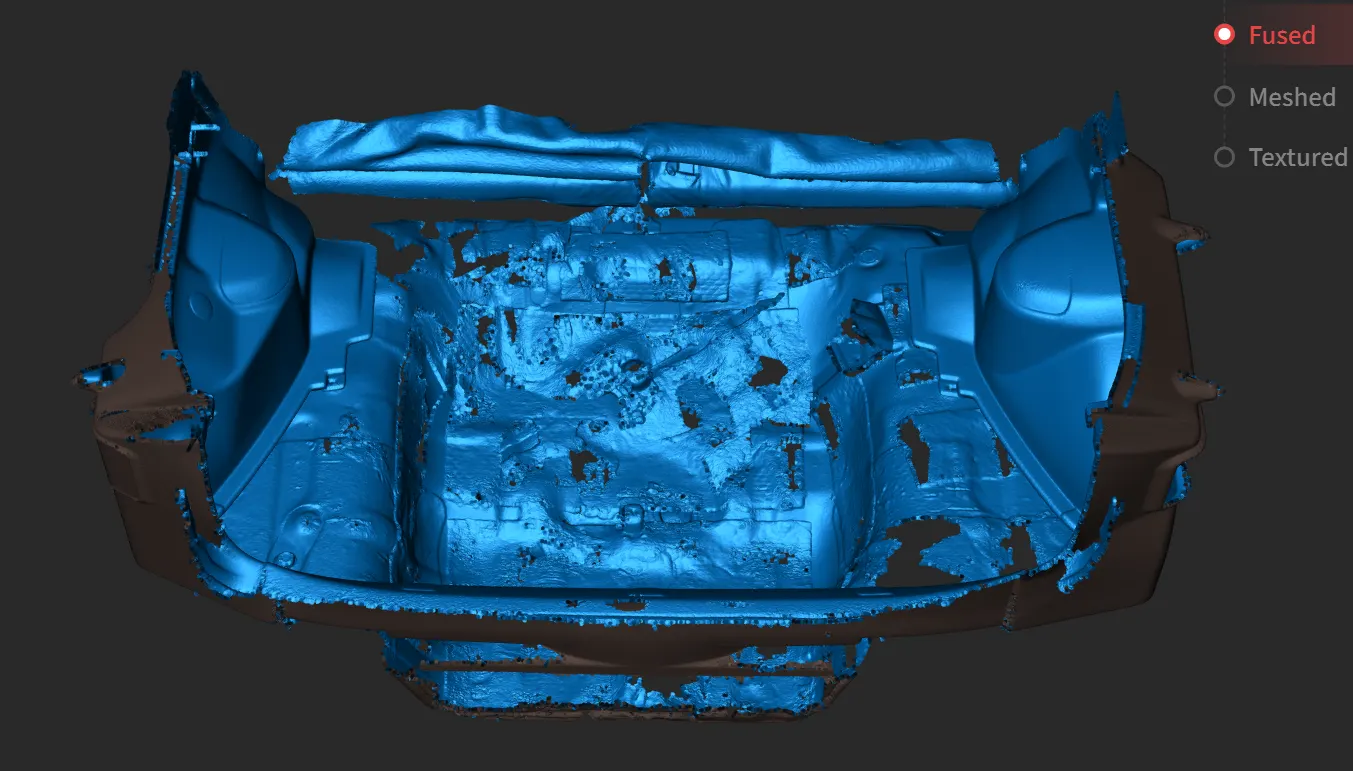 Fused 3D scan of the boot tub