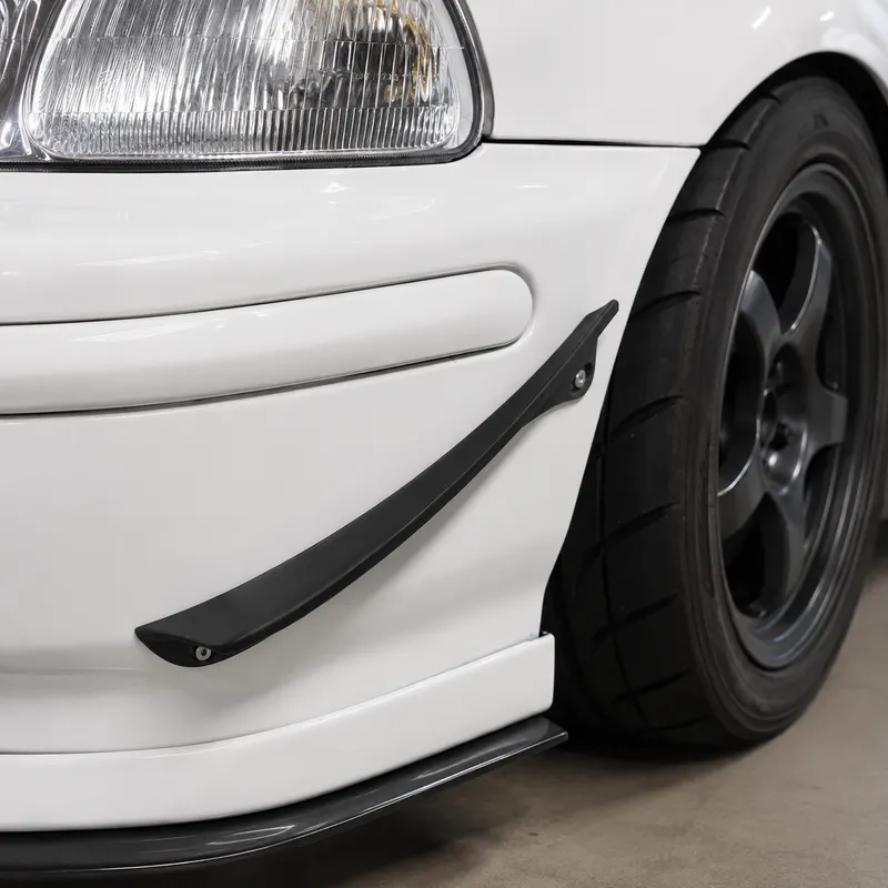 Canard installed on a Civic EK front bumper