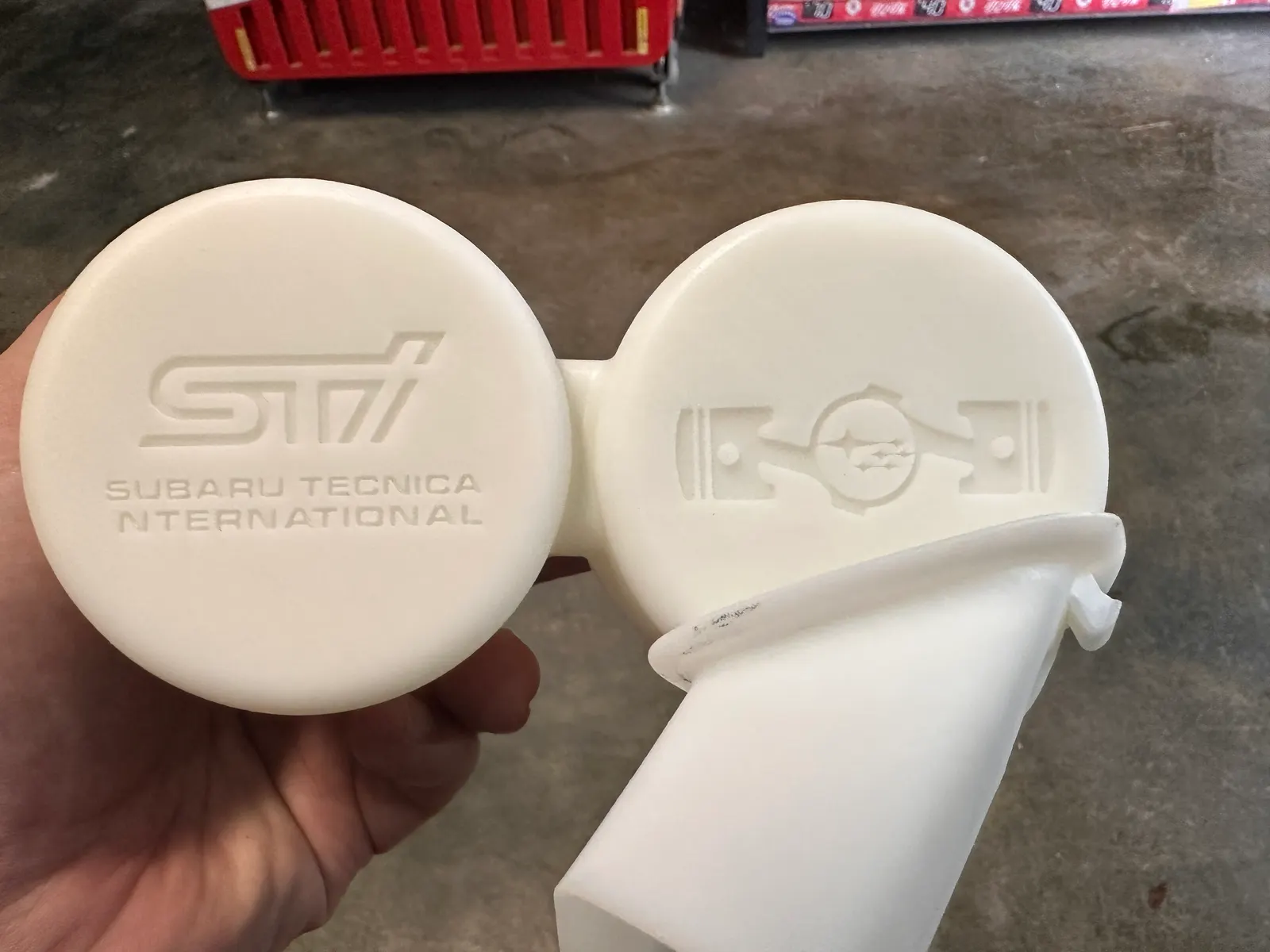 Prototype with embossed STI and boxer engine caps